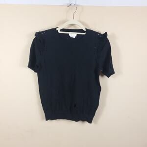 Kate Spade Short Sleeve Sweater with Ruffle Size S